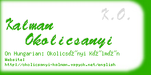 kalman okolicsanyi business card